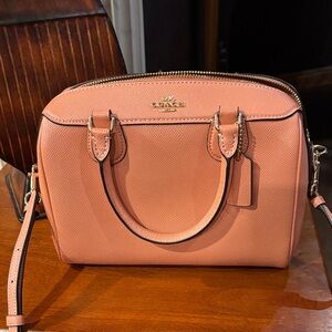 Coach Mini Bennett Satchel in Crossgrain Leather - Petal Pink F32202 EUC